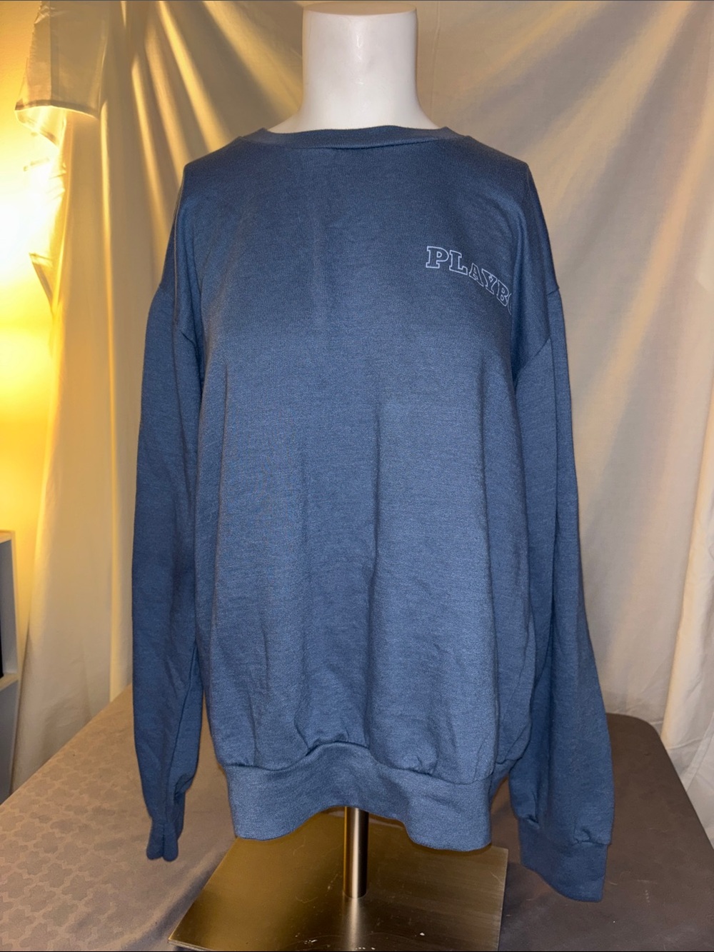 PLAYBOY Navy Blue Crewneck Sweatshirt with Chest Logo
